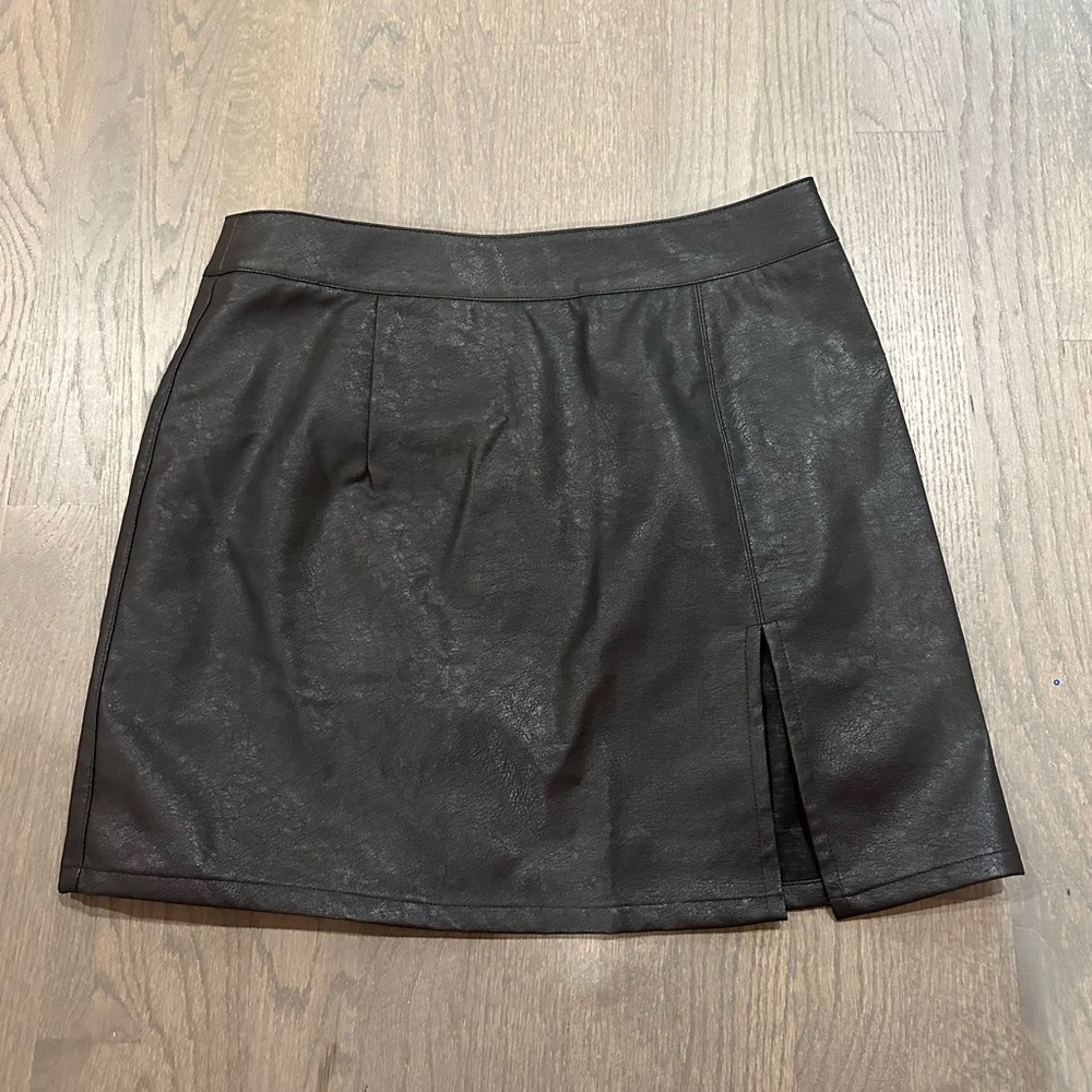BRAND NEW Black Leather Skirt
